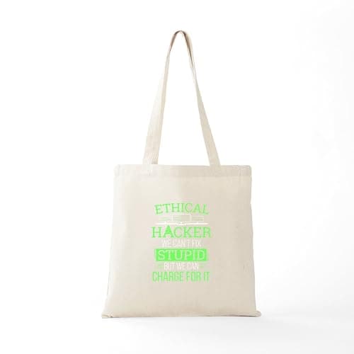 CafePress Cybersecurity Computer Hacking Ethical Hacker Reusable Natural Beige Canvas Shopping Bag