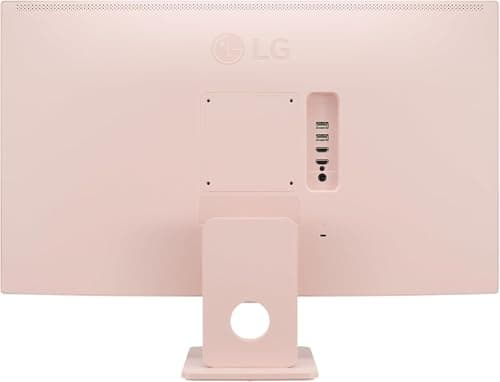 LG 27 MyView Smart Monitor, FHD IPS, 5ms, 60hz, WebOS 23, Built-in Speakers, ThinQ Home Dashboard, AirPlay 2, Screen Share, Bluetooth, HDR10, Flicker Safe, Reader Mode, Pink, with 5ave HDMI