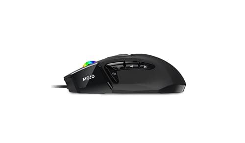 MOJO Pro Performance Silent Gaming Mouse - Wired Mouse with 9 Programmable Buttons Including Sniper Key, 12000 DPI, 1000 Hz, Custom Profiles