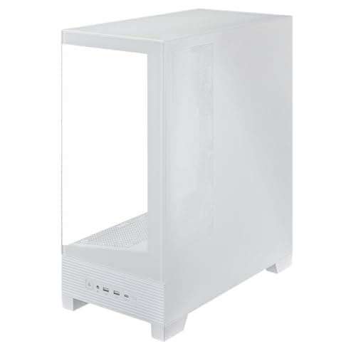ASUS A31 White ATX Mid-Tower Gaming Case, Dual-Sided Tempered Glass, Frameless Design, BTF Hidden Connectors, 360 AIO Support, 8° Angled Base, ARGB Ready, Optimized Airflow, Seamless Cable Management