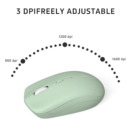 Wireless Keyboard and Mouse Combo, Full-Sized Wireless Keyboard and Adjustable DPI Mouse, 2.4GHz USB Receiver, Wireless Keyboard and Mouse for PC, Windows, MAC, Desktop, Laptop (Avocado Green)