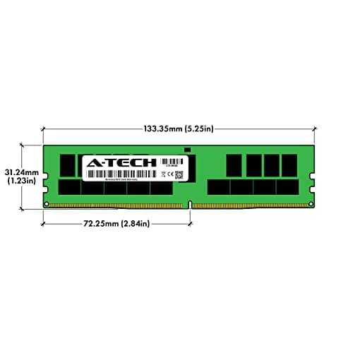 A-Tech 64GB Kit (2x32GB) DDR4 2400MHz PC4-19200 ECC RDIMM 2Rx4 Dual Rank 1.2V ECC Registered DIMM 288-Pin Server & Workstation RAM Memory Upgrade Modules (A-Tech Enterprise Series)