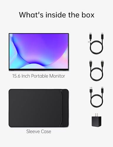 15.6'' Portable Monitor Touchscreen, FHD IPS Touch Screen with Tempered Glass, Travel Monitor with Kickstand & Speaker, HDMI USB C External Monitors for Laptop Phone Computer Xbox Switch