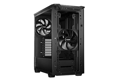 be quiet! Pure Base 501 Black PC case | 2 Preinstalled Quiet Fans | Mid Case | USB 3.2 Gen | Airflow | BGW74