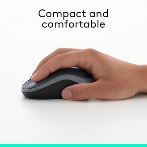 Logitech M185 Wireless Mouse, 2.4GHz with USB Mini Receiver, 12-Month Battery Life, 1000 DPI Optical Tracking, Ambidextrous, Compatible with PC, Mac, Laptop - Red