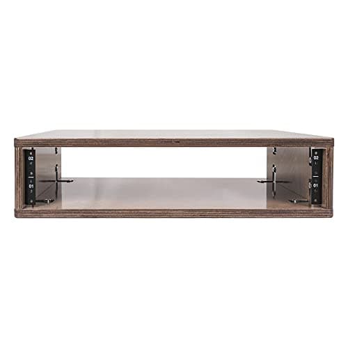 Sound Town DIY 2U Studio Rack with Solid Baltic Birch Plywood, Weathered Brown for Recording Room, Home Studio (SDRK-Y2B)