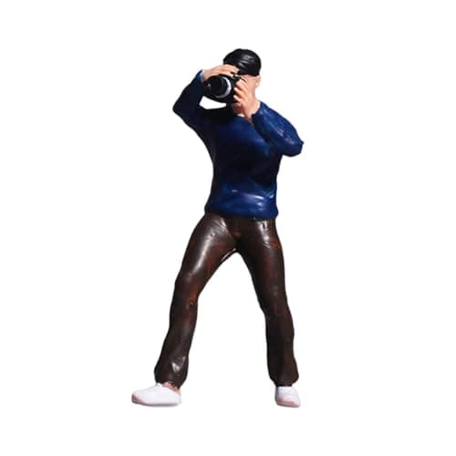 1/64 People Figure Street People Figure Mini Architectural Figurine for Train Layout Desktop Decoration, Photographer