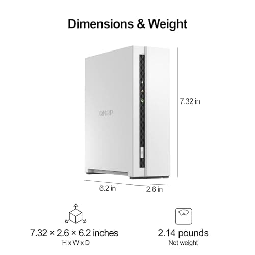 QNAP TS-133-US 1 Bay Affordable Desktop NAS with ARM Cortex-A55 Quad-core Processor and 2 GB DDR4 RAM (Diskless)
