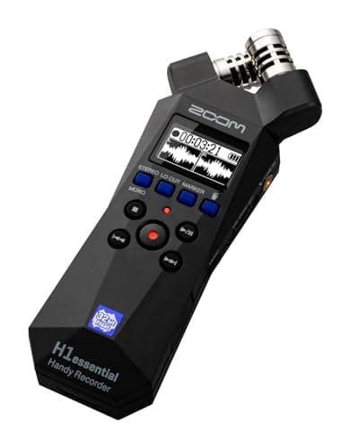 Zoom H1essential Stereo Handy Recorder with 32-Bit Float, Accessibility, X/Y Microphones, Record to SD Card, USB Microphone, Portable, for Musicians, Podcasters, Filmmakers, & Content Creators