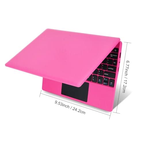 10.1Inch Laptop,Quad-Core Processor with Android 12.0 OS,2GB RAM,64GB EMMC,Built-in Camera, WiFi,USB Interface,Tpye-C Charging for Learning and Entertainment (Pink 2GB+64GB)