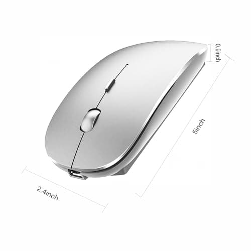 Bluetooth Wireless Mouse for Laptop mac MacBook ipad MacBook air MacBook pro pc Desktop Computer Windows Chromebook Notebook (Silver)