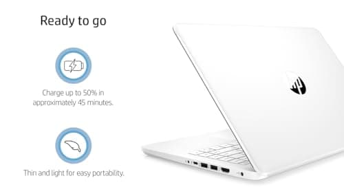 HP 14" HD Student Business Laptop, Intel Quad-Core N4120, 16GB RAM, 320GB Storage, (64GB eMMC+256GB SD Card), 1 Year Office 365, Slim Design, Webcam, HDMI, Bluetooth, WiFi, Win 11 S, White
