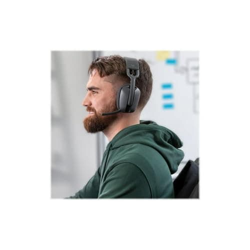 Logitech Zone Vibe 100 Lightweight Wireless Over Ear Headphones with Noise Canceling Microphone, Advanced Multipoint Bluetooth Headset, Works with Teams, Google Meet, Zoom, Mac/PC - Graphite