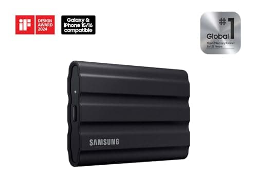 Samsung T7 Shield 4TB Portable SSD - 1050MB/s, Rugged, Water & Dust Resistant, for Content Creators - Black