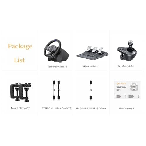 PXN PC Steering Wheel, Gaming Racing Wheel V9 GEN2 Universal USB Car Simulation 270/900° Race Driving Wheel With Pedals and Shifter for PC, Switch, Xbox One, Xbox Series X/S, PS4, PS3