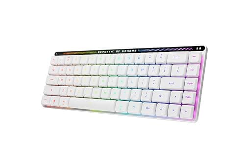 ASUS ROG Falchion RX Low Profile 65% Wireless Gaming Keyboard with ROG RX Red Low-Profile switches, tri-Mode Connection with ROG SpeedNova, Silicone dampening Foam, Touch Panel, and MacOS Support.