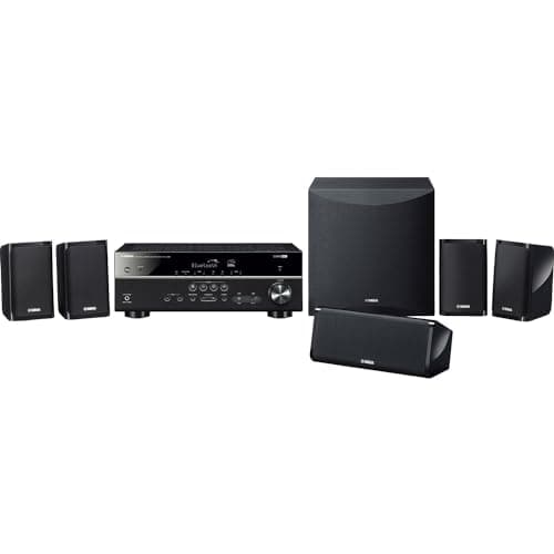 Yamaha Audio YHT-4950U 4K Ultra HD 5.1-Channel Home Theater System with 8" 50W RMS Powered Subwoofer Speakers, AV Receiver, True Surround Sound with Bluetooth Music Streaming (Black)