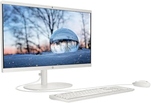 HP 21.5" FHD All-in-One Desktop Computer, 32GB RAM 1.5TB Storage (1TB SSD+512GB Docking Station Set), Dual-Core Intel Celeron, Windows 11 Pro with Microsoft Office Home & Business Included, Snow White