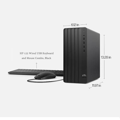 HP Pro Tower 290 G9 Business Desktop, 12th Gen Intel 4-Core Processor (Beats Core i7-9700), 16GB RAM, 256GB PCIe SSD + 1TB HDD, 2-Monitor Support 4K, DVD-RW, HDMI, VGA, Wi-Fi, Windows 11 Pro, Black