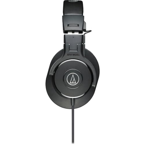 Audio-Technica ATH-M30x Professional Monitor Headphones | Black Bundled with Over The Ear Headphones Stand + Cleaning Cloth (3 Items)