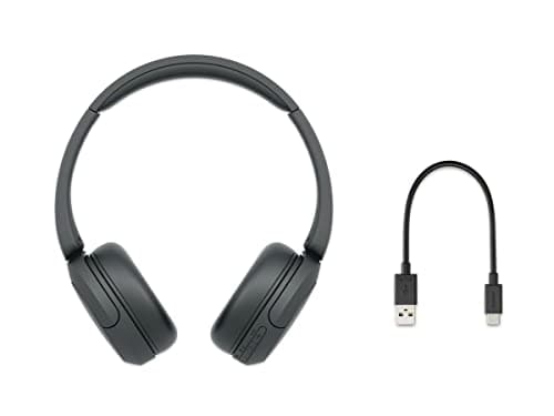 Sony WH-CH520 Wireless Headphones Bluetooth On-Ear Headset with Microphone and up to 50 Hours Battery Life with Quick Charging, Black