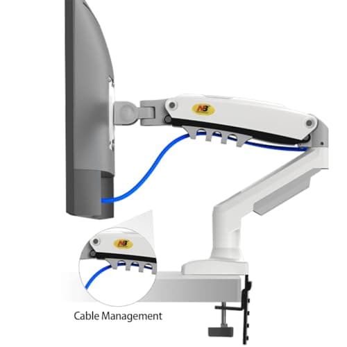 NB North Bayou Dual Monitor Desk Mount Stand Full Motion Swivel Computer Monitor Arm for Two Screens 17-27 Inch with 4.4~19.8lbs Load Capacity for Each Display F160-W
