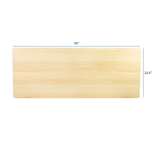 VIVO Light Wood 60 x 24 inch Universal Solid One-Piece Table Top for Standard and Sit to Stand Height Adjustable Home and Office Desk Frames, DESK-TOP60C