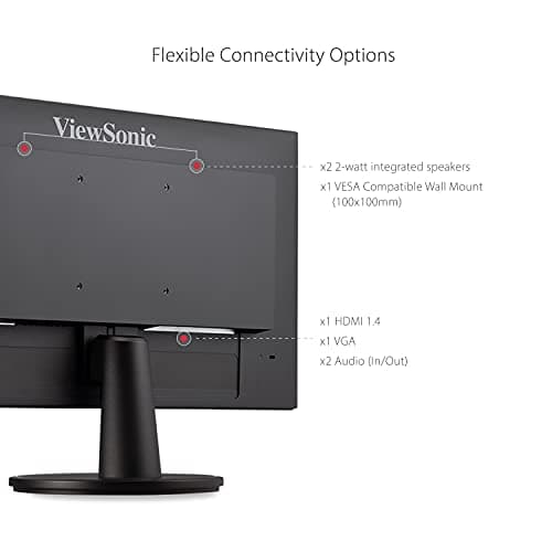 ViewSonic VA2247-MH 22 Inch Full HD 1080p Monitor with 100Hz, FreeSync, Ultra-Thin Bezel, Eye Care, HDMI, VGA Inputs for Home and Office