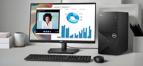 Dell Vostro 3030 3000 Tower Business Desktop Computer, 12th Gen Intel 4-Core i3-12100 (Beat i5-11500T), 16GB DDR5 RAM, 512GB PCIe SSD, WiFi 6, Bluetooth, DisplayPort, HDMI, Type-C, Windows 11 Pro