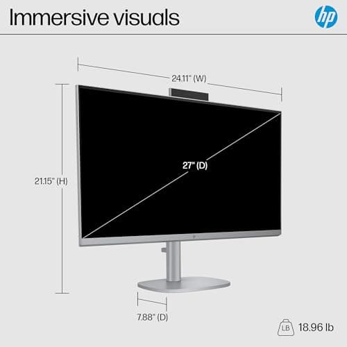 HP OmniStudio X 27" FHD Touch Screen All-in-One Desktop Intel Core U7-155H 16GB RAM 1TB SSD Meteor Silver