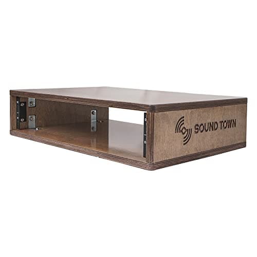 Sound Town DIY 2U Studio Rack with Solid Baltic Birch Plywood, Weathered Brown for Recording Room, Home Studio (SDRK-Y2B)