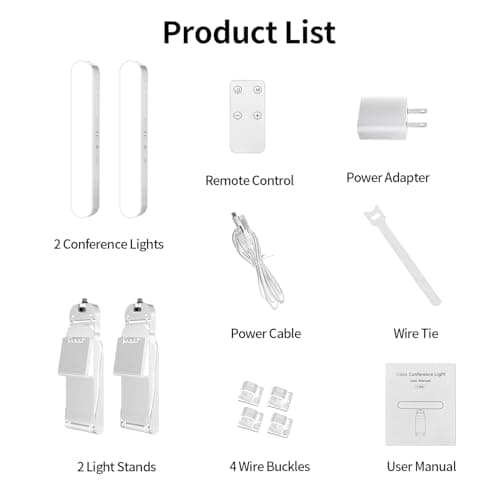 yAyusi Dual-lamp Video Conference Lighting, LED Streaming Light with Remote and Touch Control, Zoom Lighting for Computer,Webcam Laptop Monitor Ring Light for Video Calls/Zoom Meetings/Video Recording