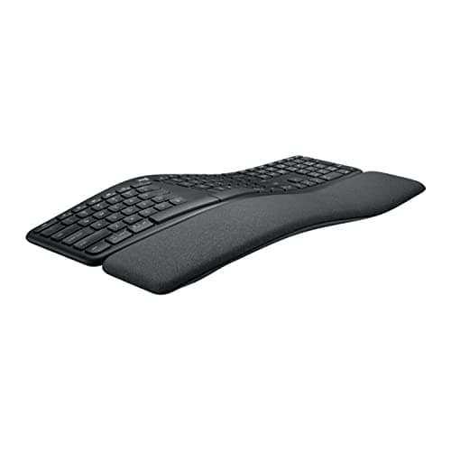 Logitech ERGO K860 Wireless Ergonomic Keyboard - Split Keyboard, Wrist Rest, Natural Typing, Stain-Resistant Fabric, Bluetooth and USB Connectivity, Compatible with Windows/Mac, Black