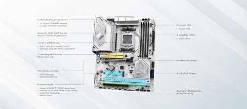 ASRock AMD B850 Steel Legend WiFi 7 Socket AM5 Ryzen 9000, 8000 and 7000 Series DDR5 up to 8000+ (OC) MHz 256GB ATX Motherboard M.2 SATA3 6.0 Gb/s PCIe 5.0 1 HDMI