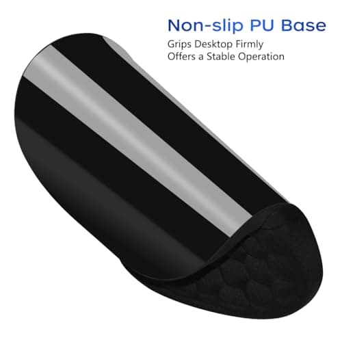 JIKIOU Ergonomic Mouse Pad Wrist Support with Massage Design, Memory Foam Wrist Rest Pain Relief Mousepad with Non-Slip PU Base, Mouse Pads for Wireless Mouse Black 12x8 inch