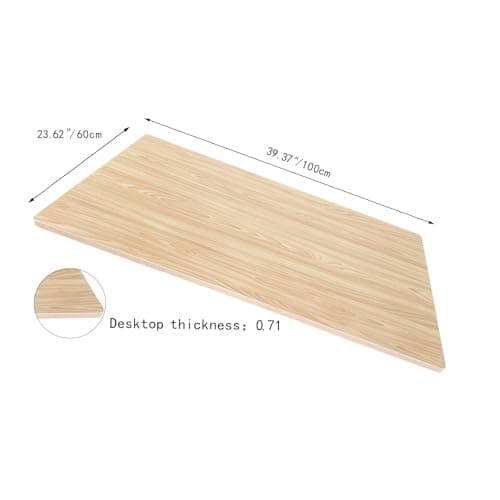 QLLY One-Piece Wood Tabletop, Replacement Board Desktop, Universal Countertop for Table and Workstation (Natural, 39.3x23.6 inch)