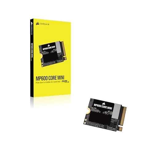 Corsair MP600 CORE MINI 2TB M.2 NVMe PCIe x4 Gen4 2 SSD – M.2 2230 – Up to 5,000MB/sec Sequential Read – High-Density QLC NAND – Great for Steam Deck, ASUS ROG Ally, Microsoft Surface Pro – Black