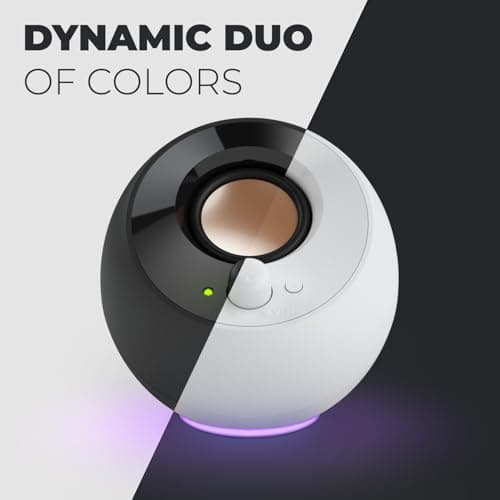 Creative Pebble SE Minimalist 2.0 USB-C Powered PC Speakers with RGB Lighting​, 3.5 mm AUX-in, Up to 4.4W RMS Power for Computers and Laptops (Black)