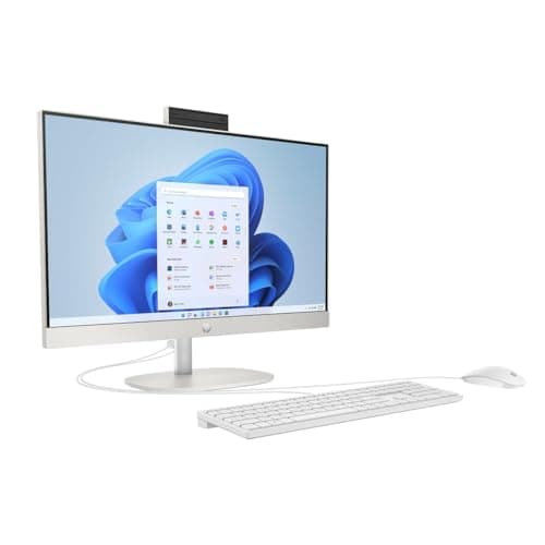 HP All-in-One 24-cr000 2024 AIO Desktop 23.8" FHD | Intel i3-N300 8-Core Intel UHD Graphics | 24GB DDR4 4TB SSD | Bluetooth 5.3 | Windows 11 Pro | Shell White