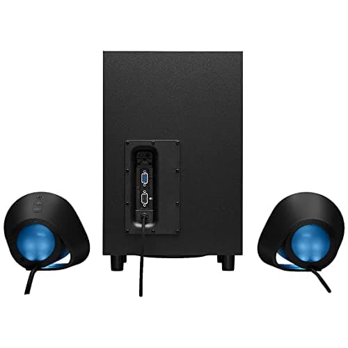 Logitech G560 PC Gaming Speaker System with 7.1 DTS:X Ultra Surround Sound, Game based LIGHTSYNC RGB, Two Speakers and Subwoofer, Bluetooth, USB, Immersive Gaming Experience - Black