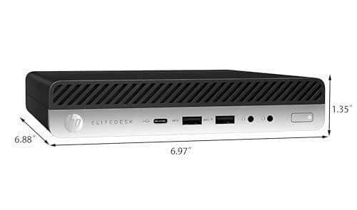 HP EliteDesk 800 G3 Mini Desktop Computer, Intel Quad-Core i5-6500T, 16GB DDR4 RAM, 256GB SSD, Keyboard&Mouse, VGA, DP, Windows 10 Pro (Renewed)