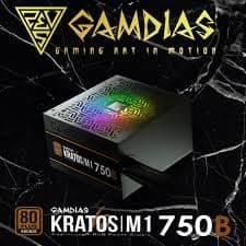GAMDIAS RGB Gaming PC Power Supply 750W 80 Plus Bronze Certified 750 Watt PSU for Computers with Active PFC, Kratos M1-750B