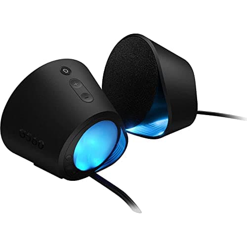 Logitech G560 PC Gaming Speaker System with 7.1 DTS:X Ultra Surround Sound, Game based LIGHTSYNC RGB, Two Speakers and Subwoofer, Bluetooth, USB, Immersive Gaming Experience - Black