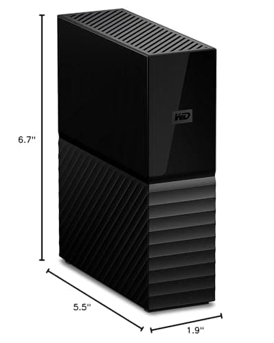 Western Digital 8TB My Book Desktop External Hard Drive, USB 3.0, External HDD with Password Protection and Backup Software - WDBBGB0080HBK-NESN