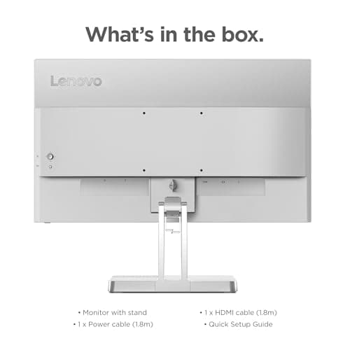 Lenovo L22e-40 Monitor, 21.45” FullHD Resolution, 250 nits Brightness, 75Hz Refresh Rate, AMD FreeSync, HDMI and VGA Ports, Tilt-Adjustable Stand, Natural Low Blue Light, Cloud Grey