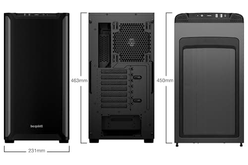 be quiet! Pure Base 501 Black ATX Case | 2 Preinstalled Pure Wings 3 140mm PWM Fans | Optimized Air Pressure | Compact PC Case | Vertical GPU Installation | USB 3.2 Gen. 2 Type C | BG073