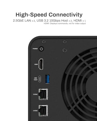 TERRAMASTER F4-424 Pro NAS Storage - 4Bay Core i3-N305 8-Core 8-Thread CPU, 32GB DDR5 RAM, 2.5GbE Port x 2, Network Attached Storage Peak Performance for Business (Diskless) Black
