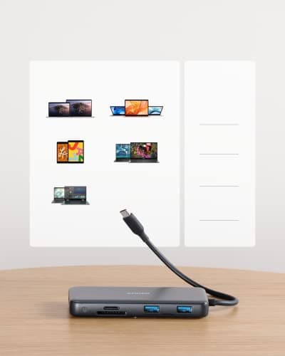 Anker 555 USB-C Hub (8-in-1), with 85W Power Delivery, 4K 60Hz HDMI Port, 10Gbps USB C and 2 A Data Ports, Ethernet microSD SD Card Reader, for MacBook Pro More