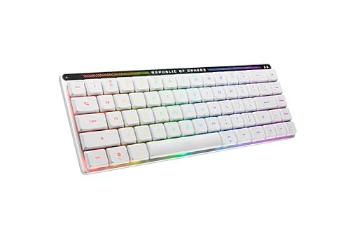 ASUS ROG Falchion RX Low Profile 65% Wireless Gaming Keyboard with ROG RX Red Low-Profile switches, tri-Mode Connection with ROG SpeedNova, Silicone dampening Foam, Touch Panel, and MacOS Support.