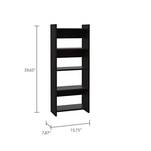 Home Office Set for Enhanced Productivity, Compact Design with Drawer, Desktop, and Five Shelves, Black